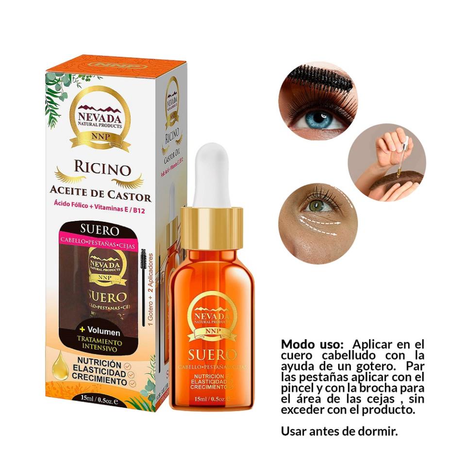 SUERO ACEITE DE CASTOR RICINO NEVADA CABELLO-PESTAÑAS-CEJAS